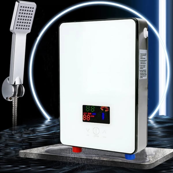 Vandvarmer - Gennemstrømsmodel 6500 W - Touch-styring - Øjeblikkeligt varmt vand - Kompakt design - Sikker og holdbar - Hvid