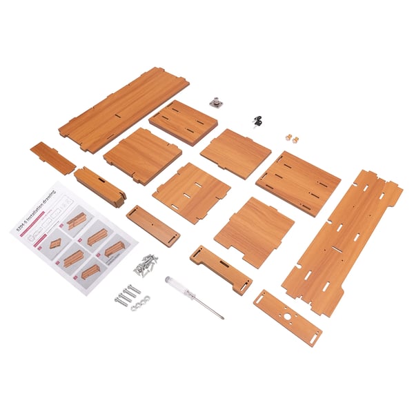 Skærmforhøjer - Skrivebordsorganizer - 2 Niveauer - MDF - Låselig Skuffe - Telefonholder - 48×20×13,5 cm - Bæreevne 5 kg - Orange