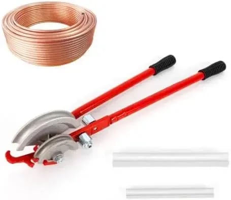 Rørbukketang - Manuel rørbukker - 15/22 mm kapacitet - 2 metaltrykvalser - Støbejern - Robust - Rød