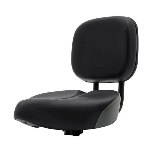 Cykelsadel med ryglæn - Bredt sæde - Justerbart ryglæn 10–15 cm - Pude 33×30×7,9 cm - Maks 100 kg - Kunstlæder - Til cykel/trehjulet - Blå