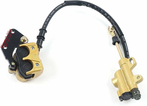 Hydraulisk bagskivebremse-kit - Motocross, Dirt Bike, Pocket Bike - Kaliber med skive - Bagmontering - Komplet sæt - Sølv