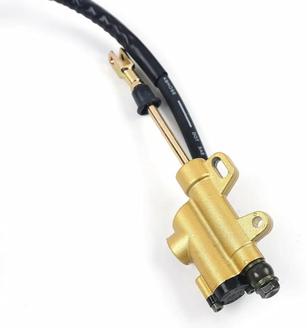 Hydraulisk bagskivebremse-kit - Motocross, Dirt Bike, Pocket Bike - Kaliber med skive - Bagmontering - Komplet sæt - Sølv