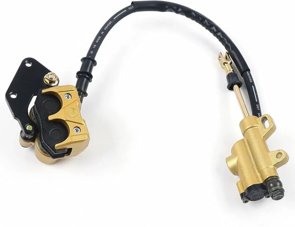 Hydraulisk bagskivebremse-kit - Motocross, Dirt Bike, Pocket Bike - Kaliber med skive - Bagmontering - Komplet sæt - Sølv