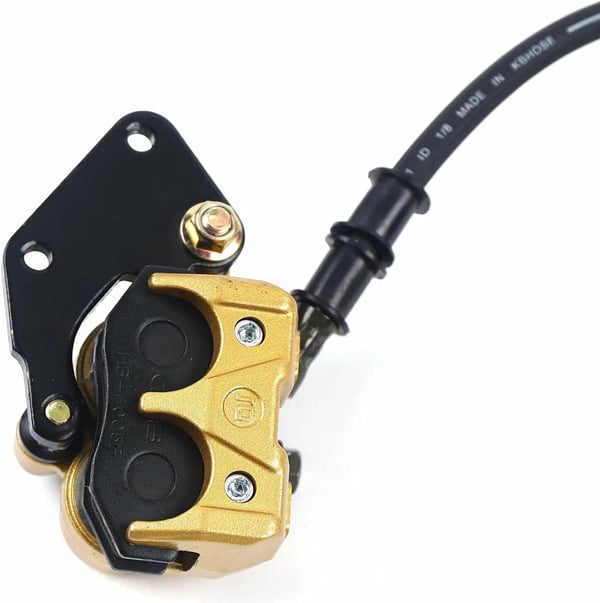 Hydraulisk bagskivebremse-kit - Motocross, Dirt Bike, Pocket Bike - Kaliber med skive - Bagmontering - Komplet sæt - Sølv