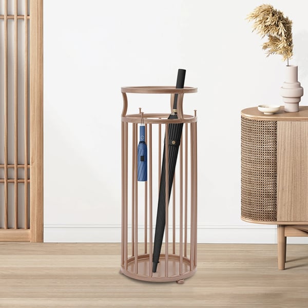 Sateenvarjoteline - Vapaasti seisova metallinen - 22 x 58 cm - Eteiseen, kotiin, toimistoon, hotelliin - Ruusukulta