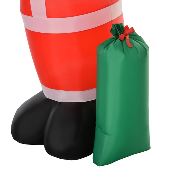 Uppblåsbar jultomte - Juldekoration - Med lampor - Inbyggd fläkt - Mått 148x85x240 cm - Nylon - EU-nätadapter - CE-godkänd - Röd