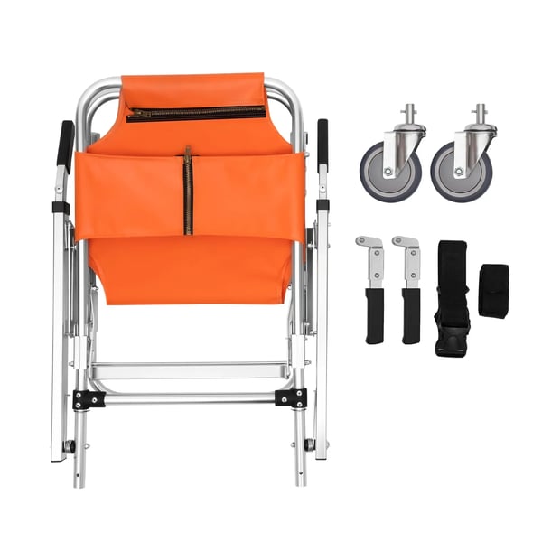 Trappetransportstol - Evakueringsstol med 2 hjul - Sammenklappelig - Let Aluminiumlegering - Bærbar - Maks 159 kg - Lilla