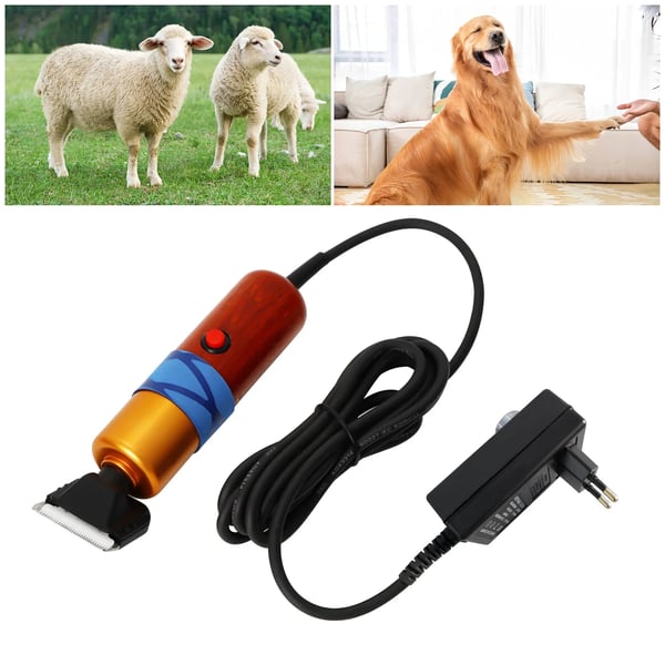 Elektrisk dyreklipper - Klippemaskine/Trimmer - 200 W - 100–240 V - Til får, ged, hund, kanin - Træ - Multifarvet