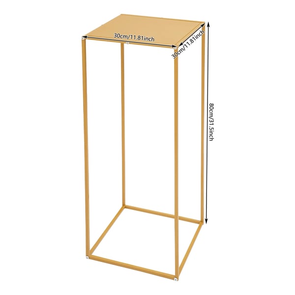 Blomsterställ för Bröllop - Rektangulär Geometrisk Metallställning - 10-Pack - 30×30×80 cm - Storlek L - Guld