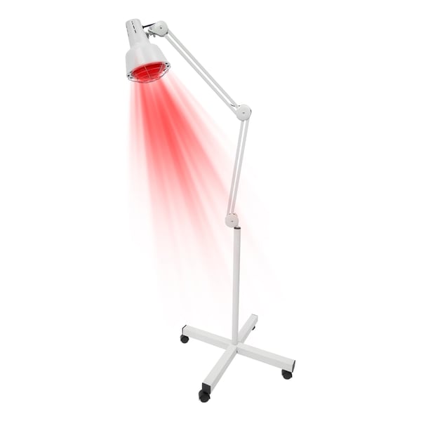 Infrarød lampe - Rødt lys terapilampe - 275 W - Justerbar temperatur - Timer - Smertelindring - Hvid
