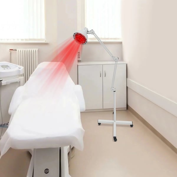 Infrarød lampe - Rødt lys terapilampe - 275 W - Justerbar temperatur - Timer - Smertelindring - Hvid