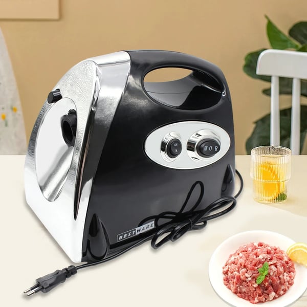 Elektrisk kødhakker - Kødhakker & pølsestopper - 800 W kobbermotor - 304 rustfrit stål - 220 V - EU-stik - 190 omdr./min - Sort