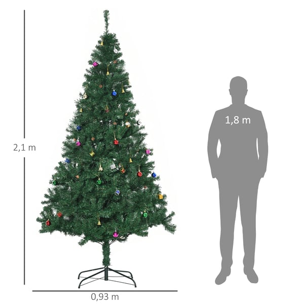 Konstgjord julgran - 210 cm - Utan belysning - För inomhusbruk - Lätt, 2,5 kg - Grön