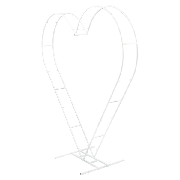 Hjerteformet bryllupsbue - Baggrundsstativ - Kulstofstål - 207,5×21×206,5 cm - Max 10 kg - Størrelse M - Hvid