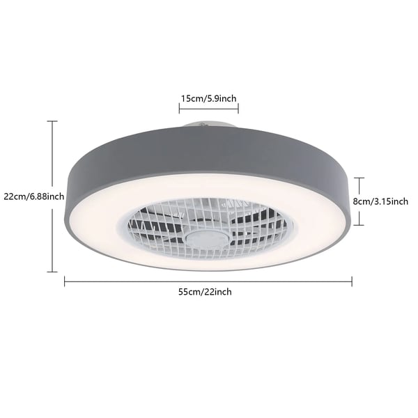 Loftventilator med LED-lys - Indendørs Model - Fjernbetjening - Tre Farvetemperaturer - LED Inkluderet - AC-Drift - Selvmontering - Hvid