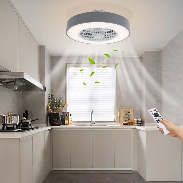 Loftventilator med LED-lys - Indendørs Model - Fjernbetjening - Tre Farvetemperaturer - LED Inkluderet - AC-Drift - Selvmontering - Hvid