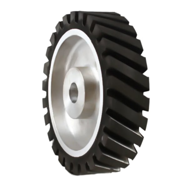 Kontakthjul i gummi - Til båndsliber - Diameter 200 mm - Bredde 50 mm - Hul 25 mm - Sort