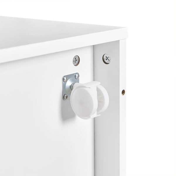 Rullecontainer til kontor - Arkivskab - 3 skuffer - Med hjul - 40×65×50 cm - Samling kræves - Hvid