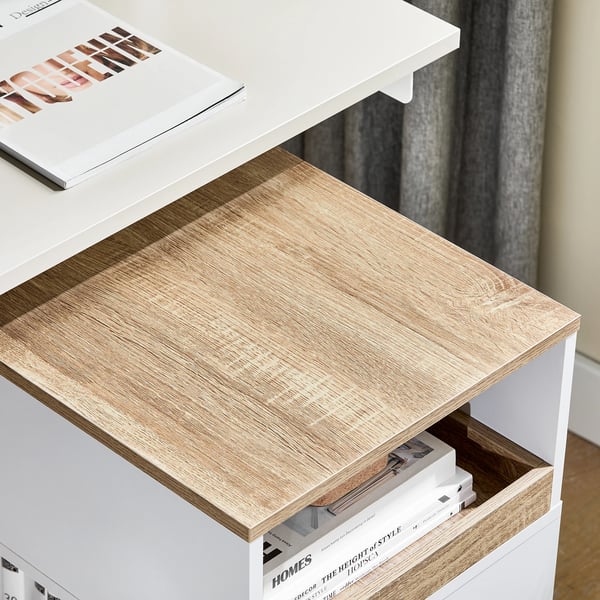 Rullecontainer til kontor - Arkivskab - 3 skuffer - Med hjul - 40×65×50 cm - Samling kræves - Hvid