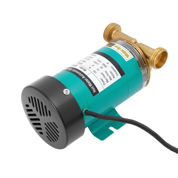 Trykforøgerpumpe til vand - Cirkulationspumpe - 120 W - 220 V EU-stik - Varmt & Koldt Vand - Automatisk Flowkontakt - Til Hjem & Bruser - Sort