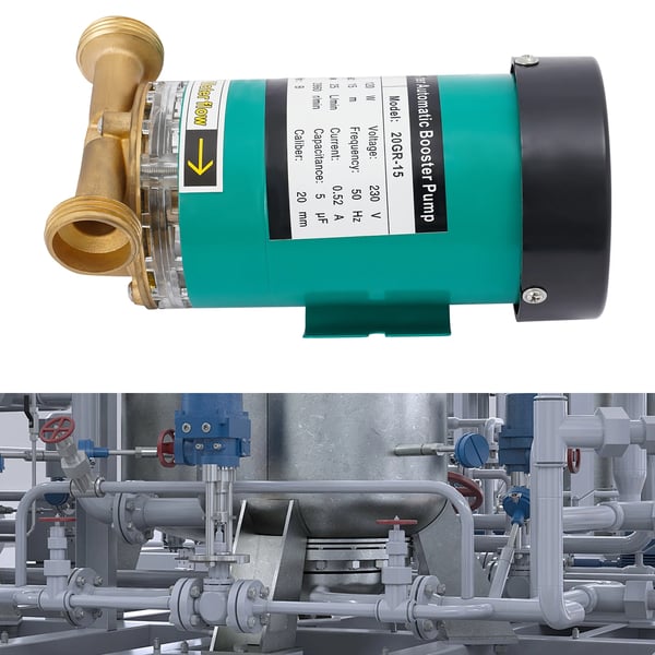 Trykforøgerpumpe til vand - Cirkulationspumpe - 120 W - 220 V EU-stik - Varmt & Koldt Vand - Automatisk Flowkontakt - Til Hjem & Bruser - Sort