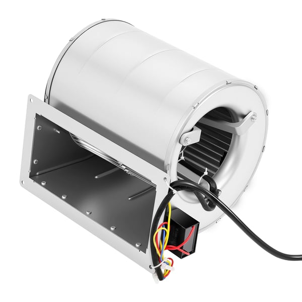 Centrifugalblæser/Radialblæser - Kedelblæser - 150 W 220 V - 840 m³/h - 1300 omdr./min - Rund - Til udendørs brændefyr - Sølv