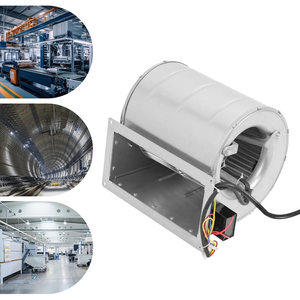 Centrifugalblæser/Radialblæser - Kedelblæser - 150 W 220 V - 840 m³/h - 1300 omdr./min - Rund - Til udendørs brændefyr - Sølv