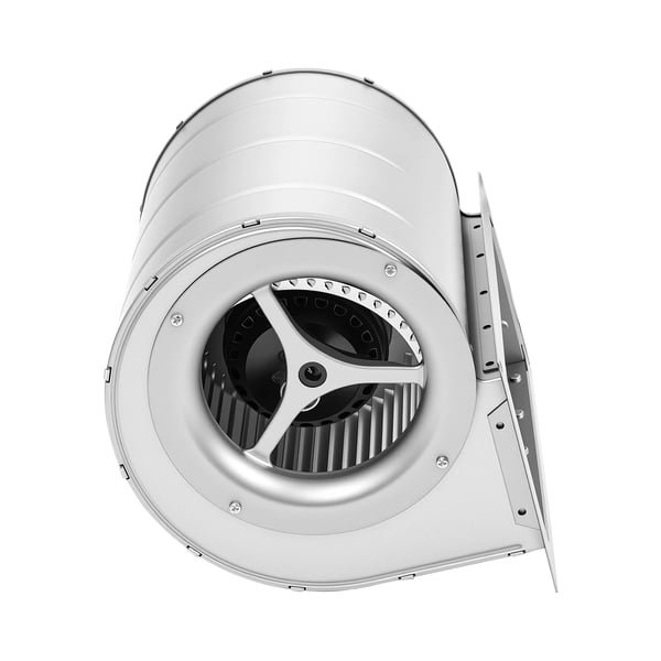 Centrifugalblæser/Radialblæser - Kedelblæser - 150 W 220 V - 840 m³/h - 1300 omdr./min - Rund - Til udendørs brændefyr - Sølv