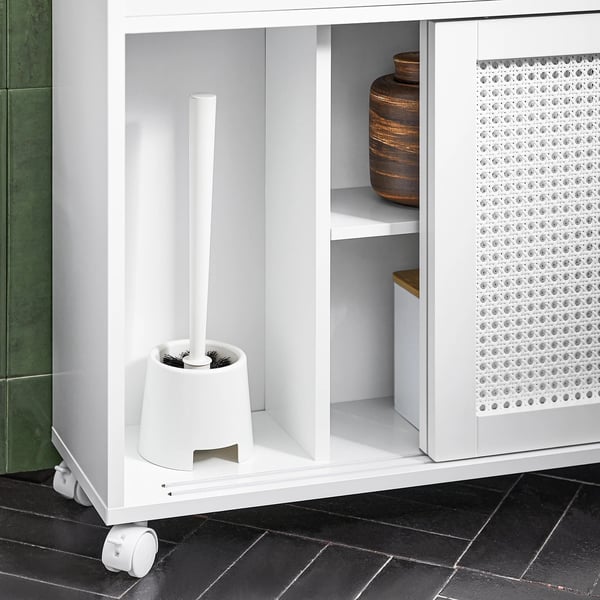 Smal nicheopbevaring på hjul - BZR119-W - Bredde 20 cm - Rullende køkkenvogn/hylde - Opbevaring af toiletpapir - Hvid