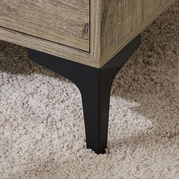 Yöpöytä - FBT165-N - 2 laatikkoa - Kaareva etuosa - Metallijalat - 40×40×47 cm - Moderni marokkolainen tyyli - Tumma khaki