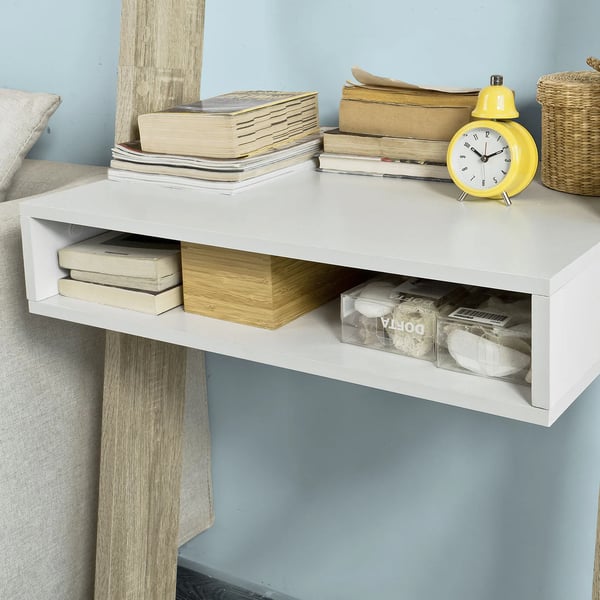 Bogreol med skrivebord - FRG111-WN - 65x176x40 cm - Reolsystem til stue - Samles selv - Multifarvet