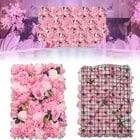 Blomster Vægpaneler - Baggrundspaneler Sæt 12 stk - 60×40 cm - Kunstblomster Plast - Bryllupsdekoration Udendørs - Pink