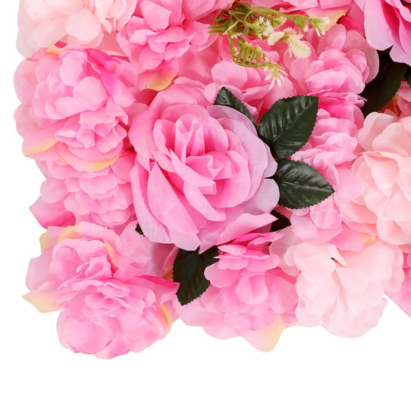 Blomster Vægpaneler - Baggrundspaneler Sæt 12 stk - 60×40 cm - Kunstblomster Plast - Bryllupsdekoration Udendørs - Pink