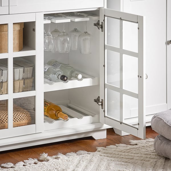 FSB77-W - Køkkenskab/Skænk - Glasdør - Fritstående - 119x90x40 cm - Samling påkrævet - Hvid