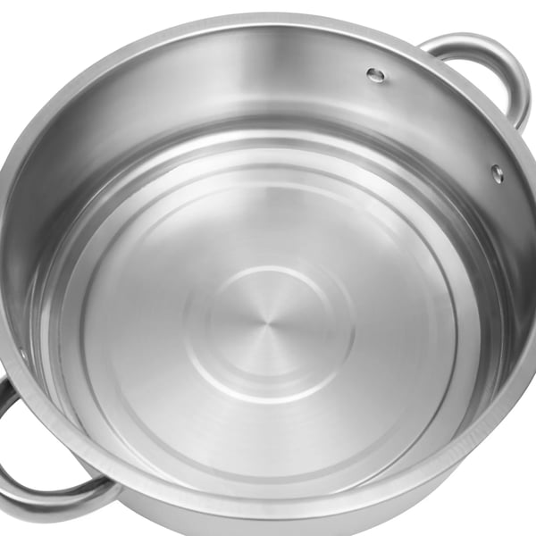Dampkoger i rustfrit stål - Dampgryde/Dobbeltkedel - 26 cm - 5 lag - Stabelbar - Holdbar - Let at rengøre - Hvid