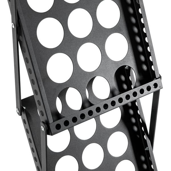 Brochurestander - A4 4 niveauer - Sammenklappelig - Til messe & udstilling - Magasinholder - 36x27x132 cm - Sort