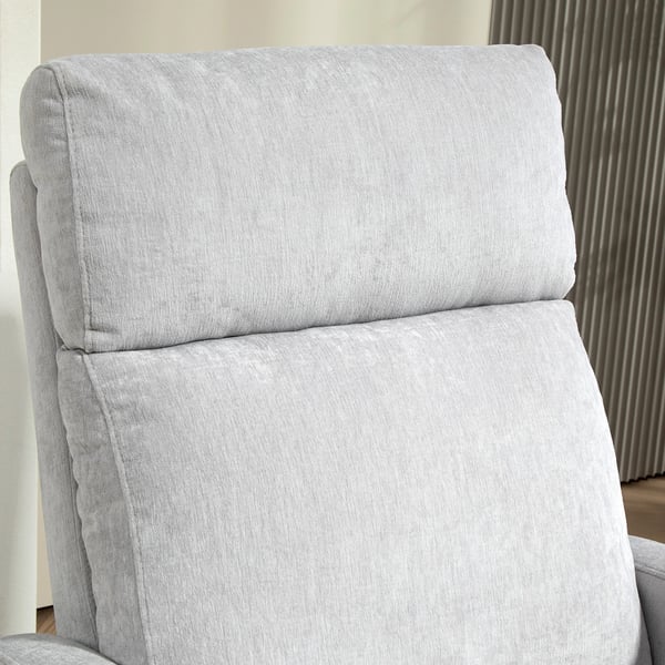 Fåtölj - Recliner TV-fåtölj - Med fotstöd - Sidoficka - Syntetiskt linne - Max 135 kg - Skumstoppning - Ljusgrå