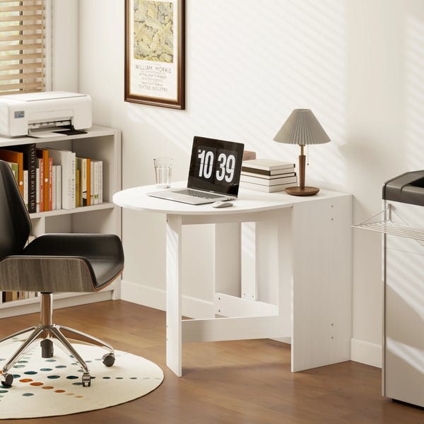Matbord/Köksbord - Klaffbord - Ovalt - 163x80x75 cm - För 6 personer - Vit