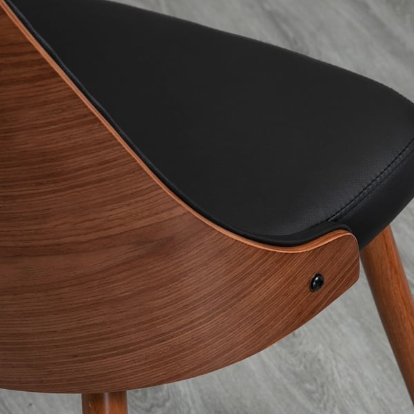 Matstolar 2-pack - Matsalsstolar - Konstläderklädsel - Stålben - Armstödslösa - Modern design - 50,5x59x82 cm - Svart