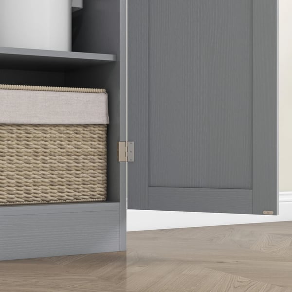 Köksskåp - Förvaringsskåp - 4 Dörrar - Justerbara Hyllor - 60x30x171 cm - Trä - Modern Stil - Ljusgrå