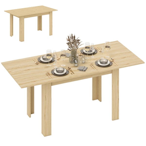Matbord - Utdragbart rektangulärt bord - Modern minimalistisk - Trä - 180x90x75 cm - Montering krävs