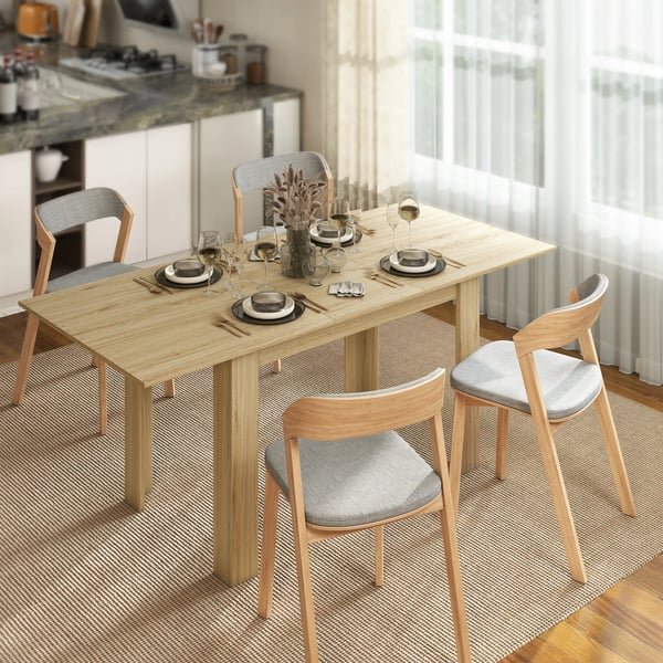 Matbord - Utdragbart rektangulärt bord - Modern minimalistisk - Trä - 180x90x75 cm - Montering krävs
