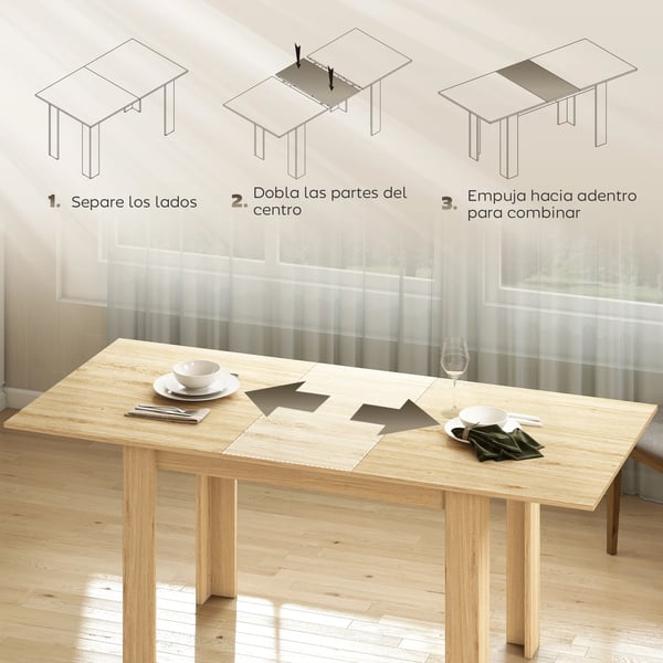 Matbord - Utdragbart rektangulärt bord - Modern minimalistisk - Trä - 180x90x75 cm - Montering krävs