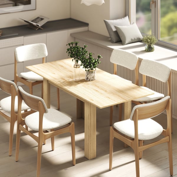 Matbord - Utdragbart rektangulärt bord - Modern minimalistisk - Trä - 180x90x75 cm - Montering krävs