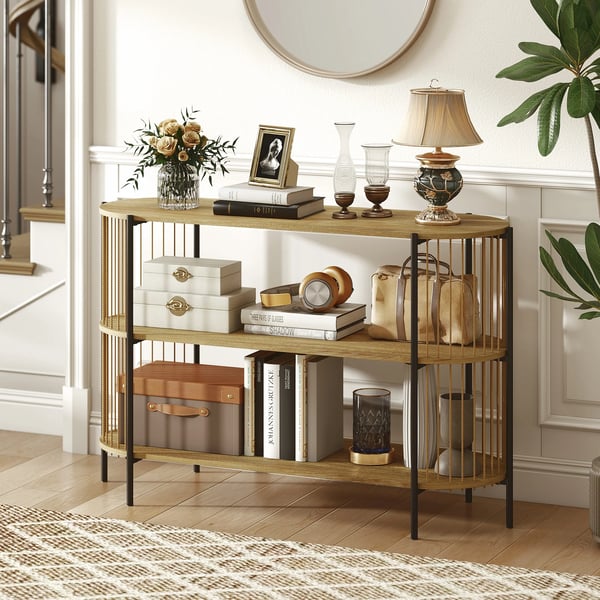 Konsolbord - Hallbord - Modern Minimalistisk Stil - Trä - Rektangulär - Utan Lådor - 124 x 43,5 x 80 cm - Choklad