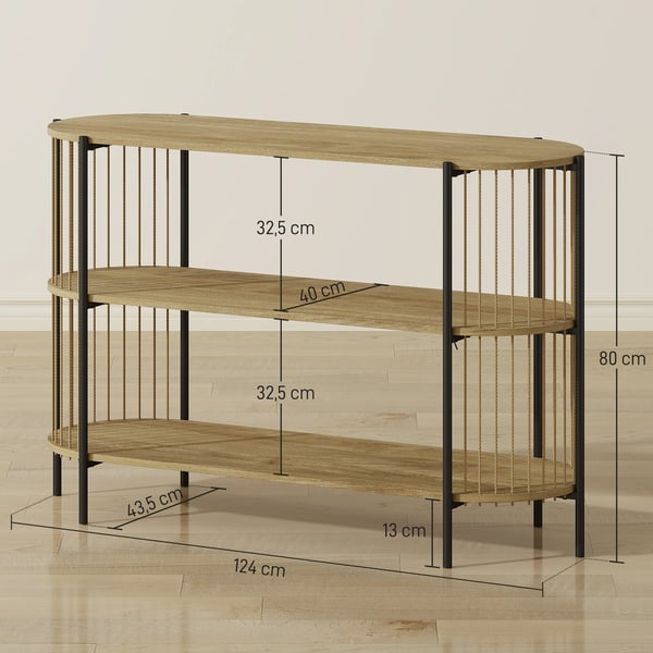 Konsolbord - Hallbord - Modern Minimalistisk Stil - Trä - Rektangulär - Utan Lådor - 124 x 43,5 x 80 cm - Choklad