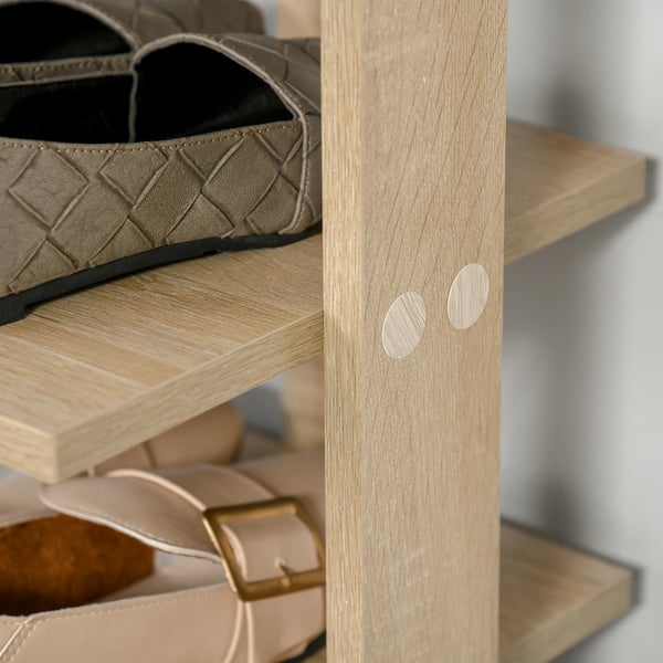 Skoställ - Skohylla - Smal - 7 Nivåer - För 6 Par - 32×30×104 cm - Trä - Natur