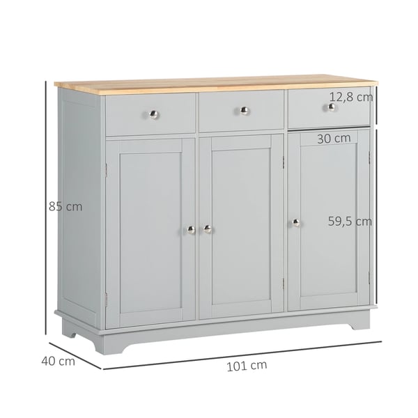 Skänk - Förvaringsskåp - Modern Minimalistisk - Trä - 101x40x85 cm - Montering Krävs - Ljusgrå