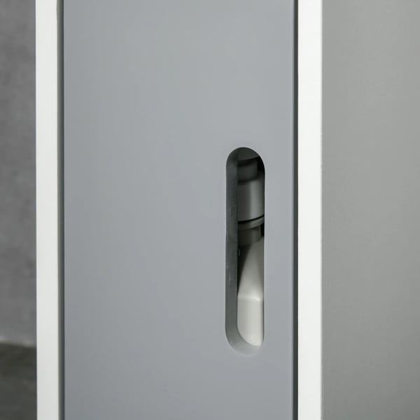 Badrumshögskåp - Förvaringsskåp - 3 Dörrar - 3 Hyllor - Fristående - 15×17×120 cm - Modern design - Vit