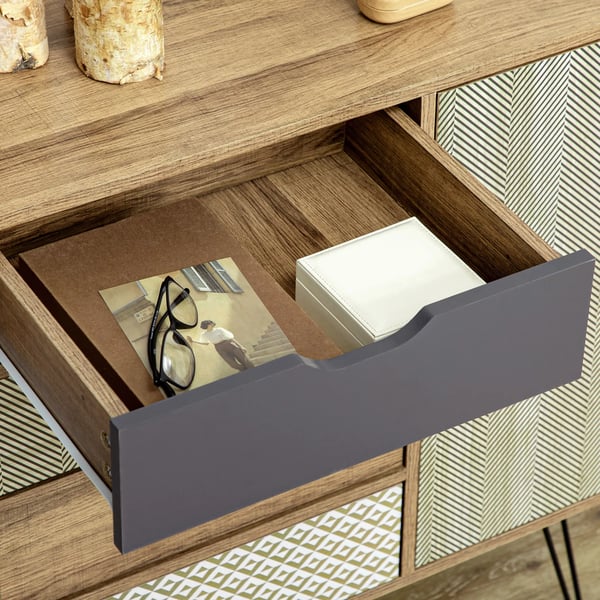 Byrå - 4 lådor - Trä - Modern marockansk stil - 79x39x86 cm - För vardagsrum - Kaffebrun